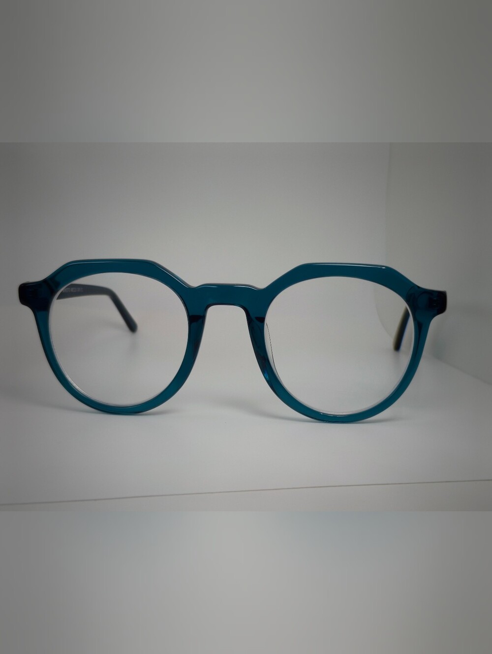 Mikoto. Blue Round Frame Women's Eyeglasses. Geometric Upper Round Bottom.